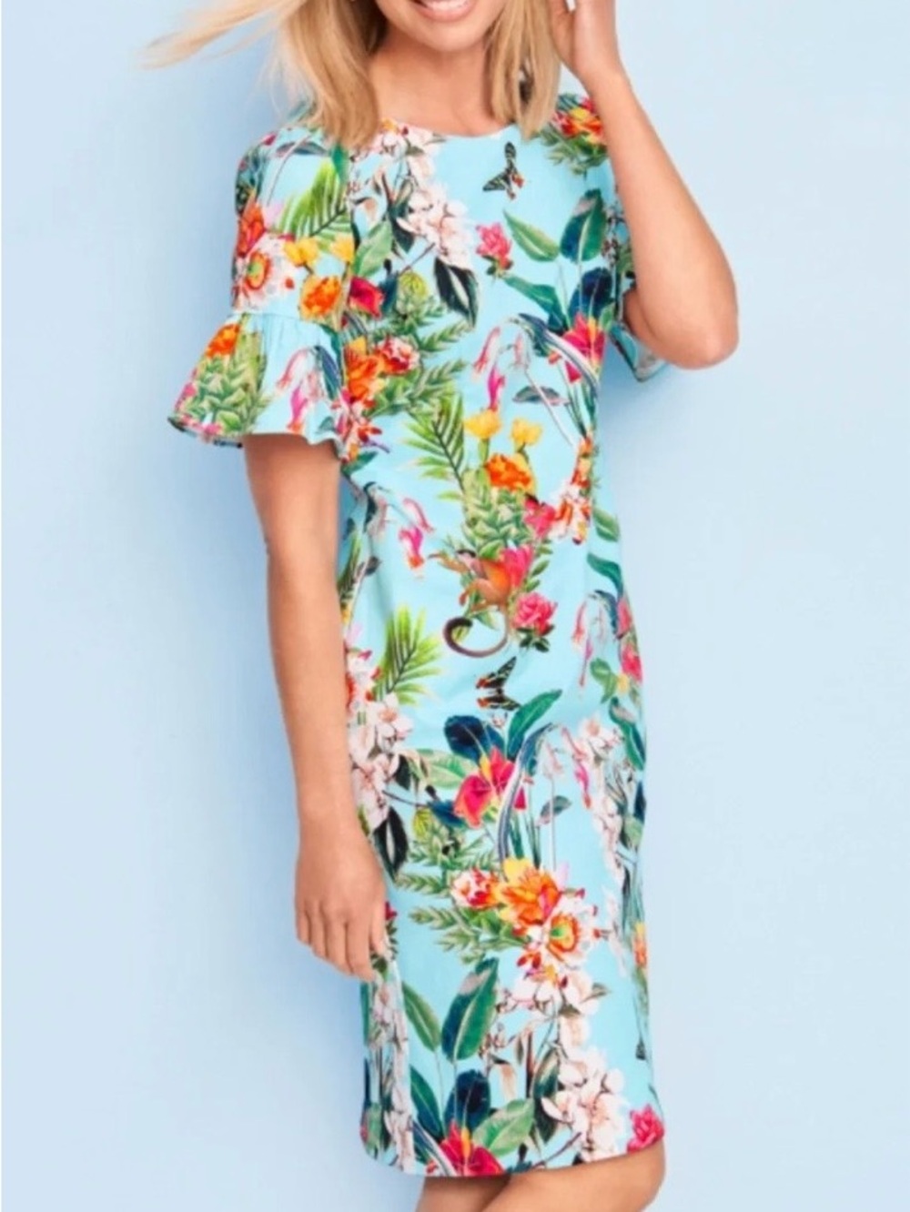 🆕 RSVP by Talbots Floral Blue Shift Dress